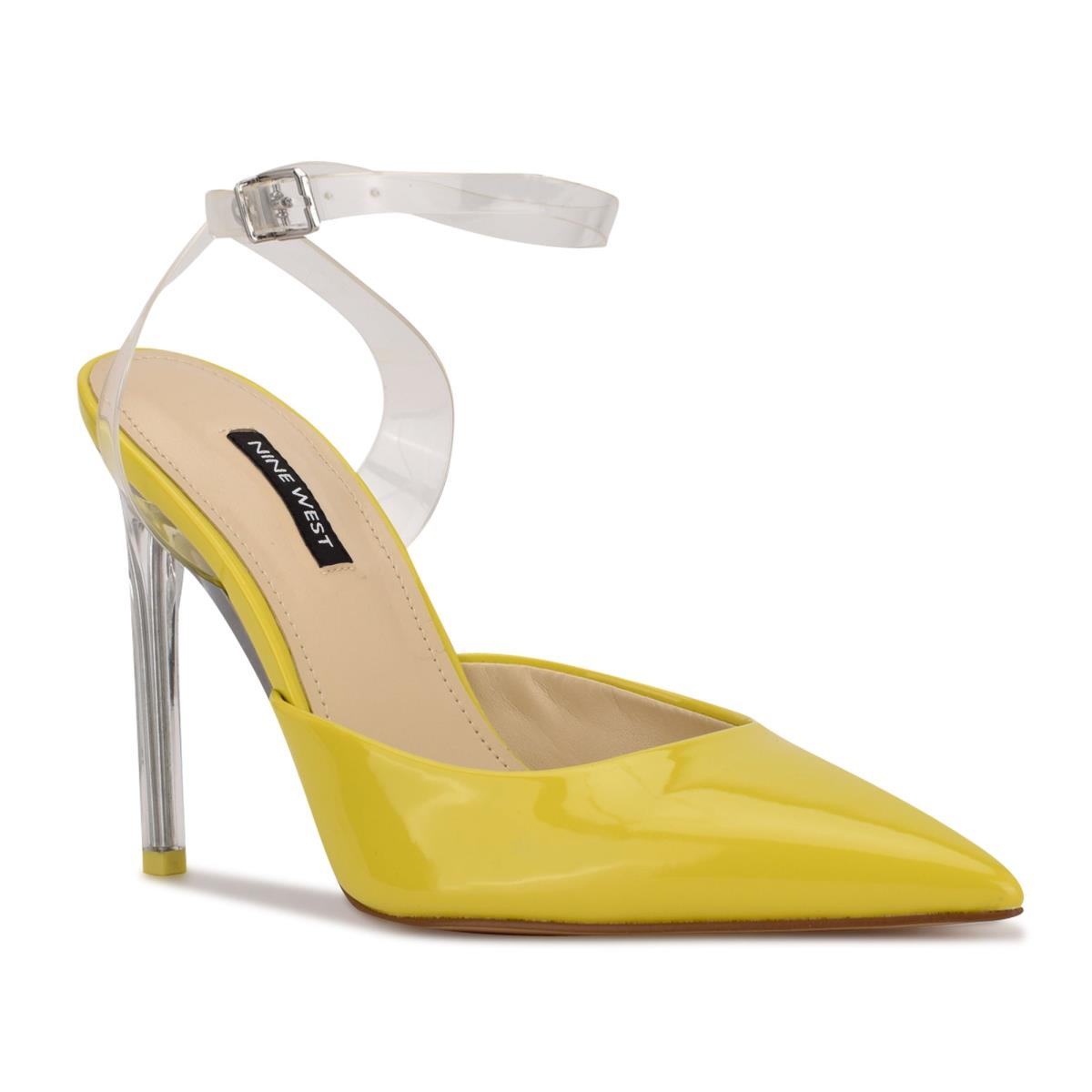 Nine West Sparkea Ankle Strap Pumps Yellow | FJDM57491