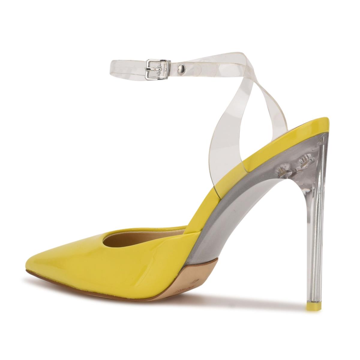 Nine West Sparkea Ankle Strap Pumps Yellow | FJDM57491