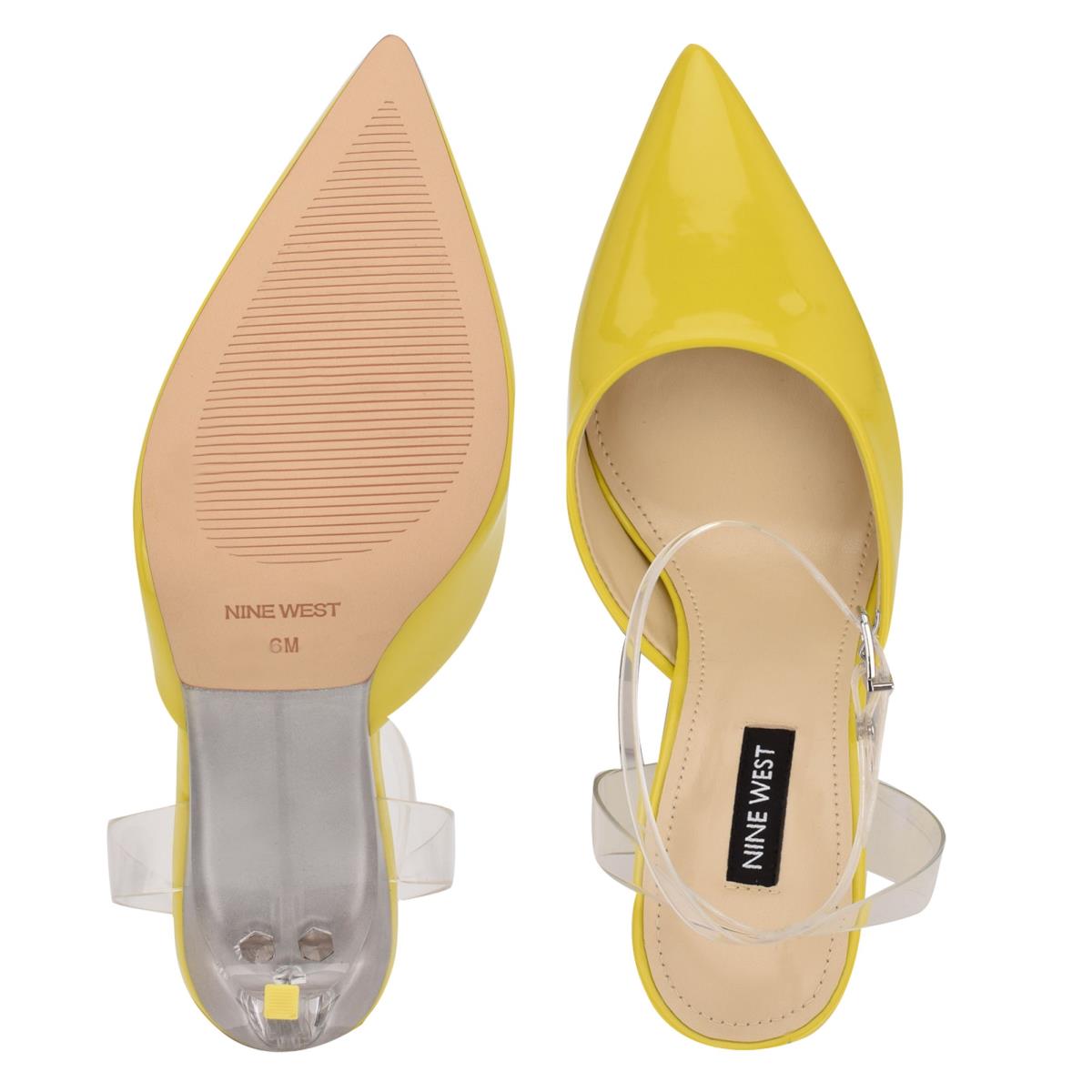 Nine West Sparkea Ankle Strap Pumps Yellow | FJDM57491