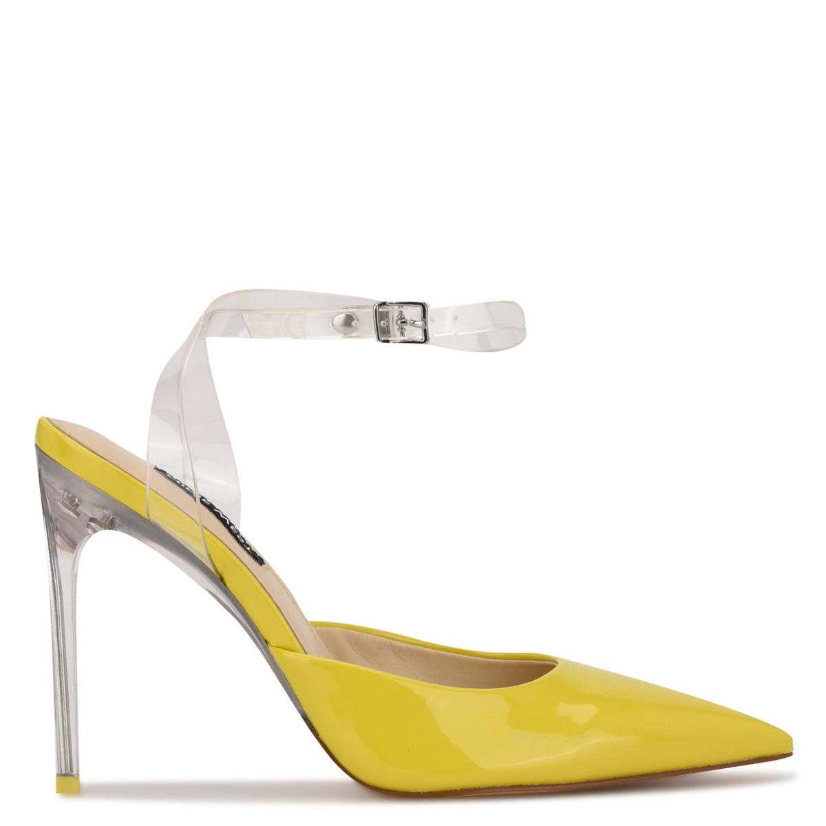 Nine West Sparkea Ankle Strap Pumps Yellow | FJDM57491