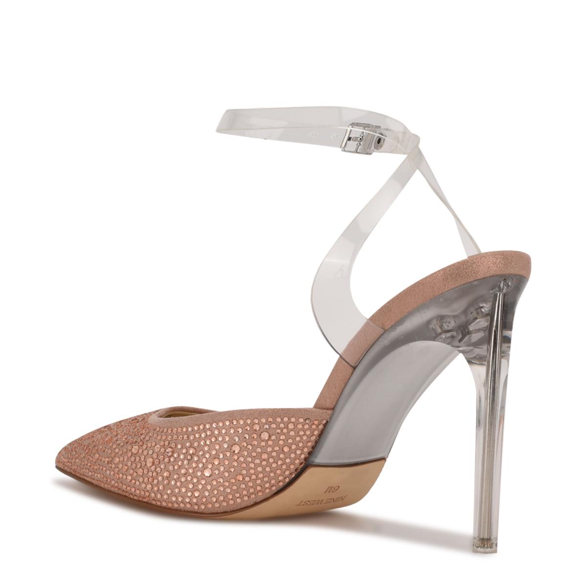 Nine West Sparkel Ankle Strap Pumps Beige | CSPG63915