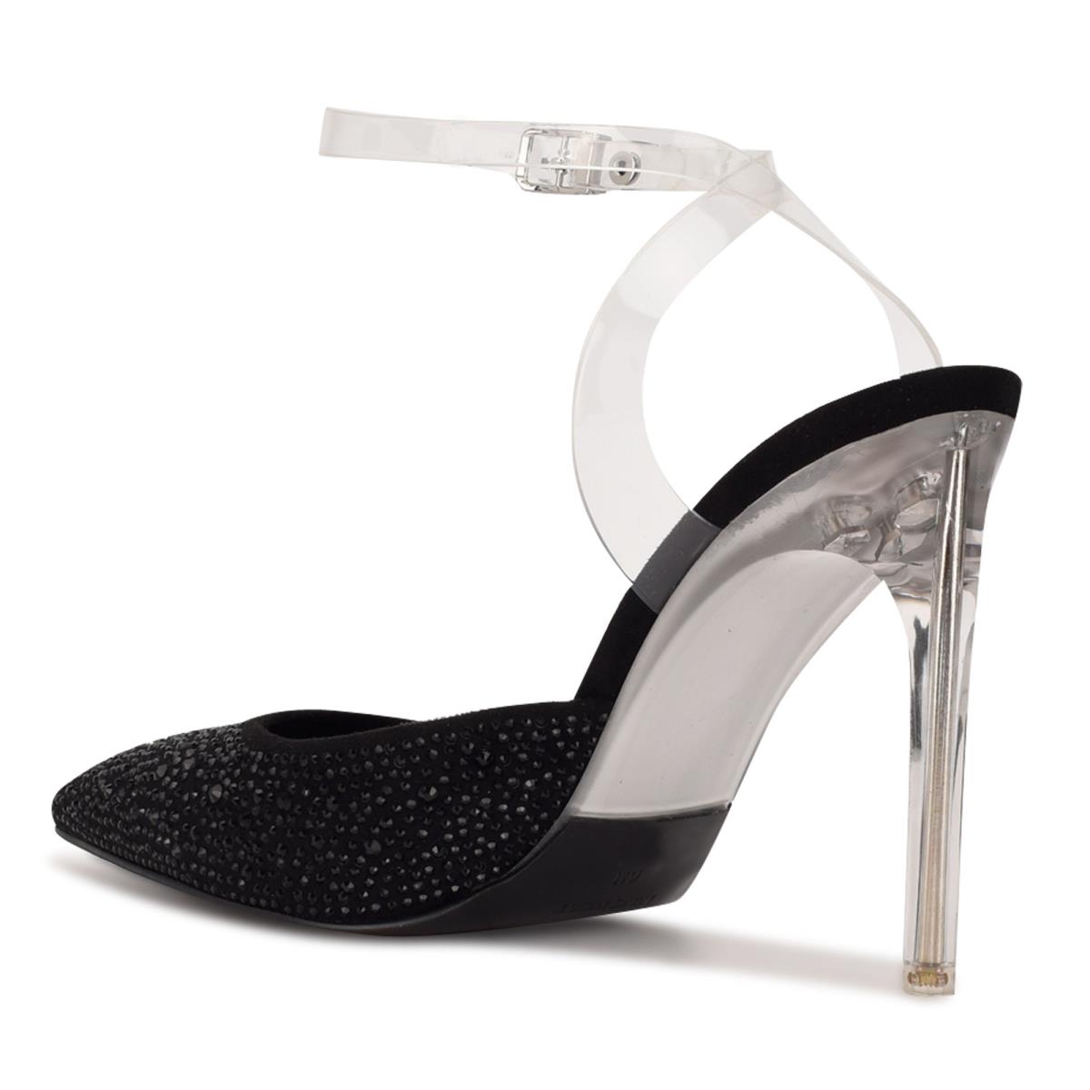 Nine West Sparkel Ankle Strap Pumps Black | FKWA18042