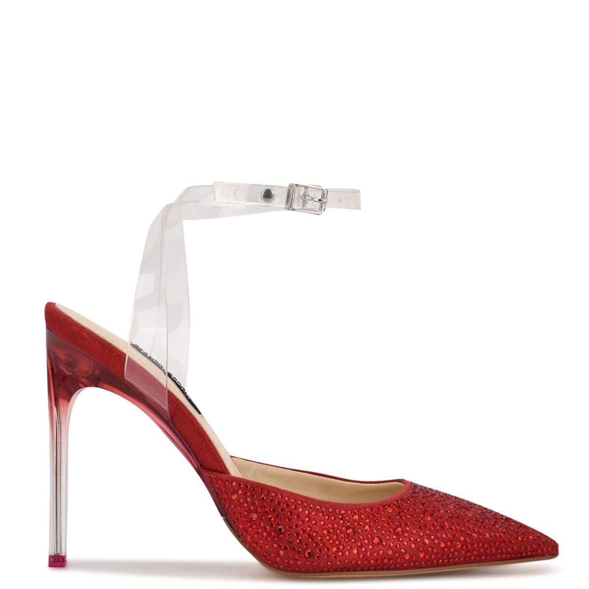 Nine West Sparkel Ankle Strap Pumps Red | FMQC92564