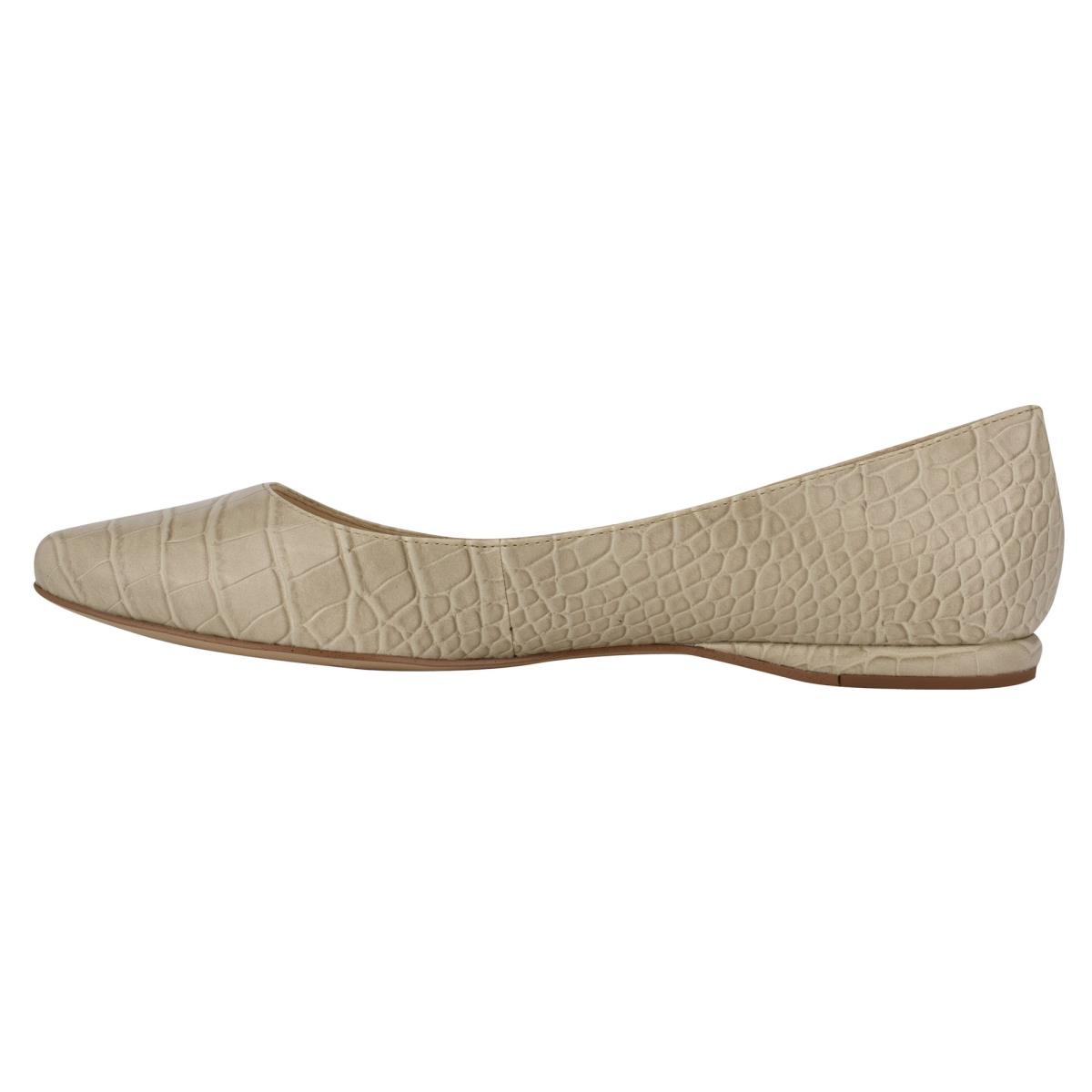 Nine West Speakup Almond Toe Ballet Flats Grey / Snake | BNPK31079