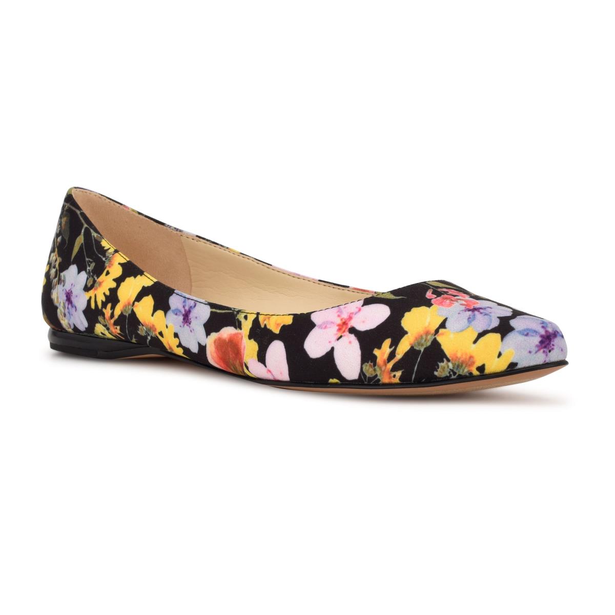 Nine West Speakup Almond Toe Ballet Flats Black | DNGQ42039