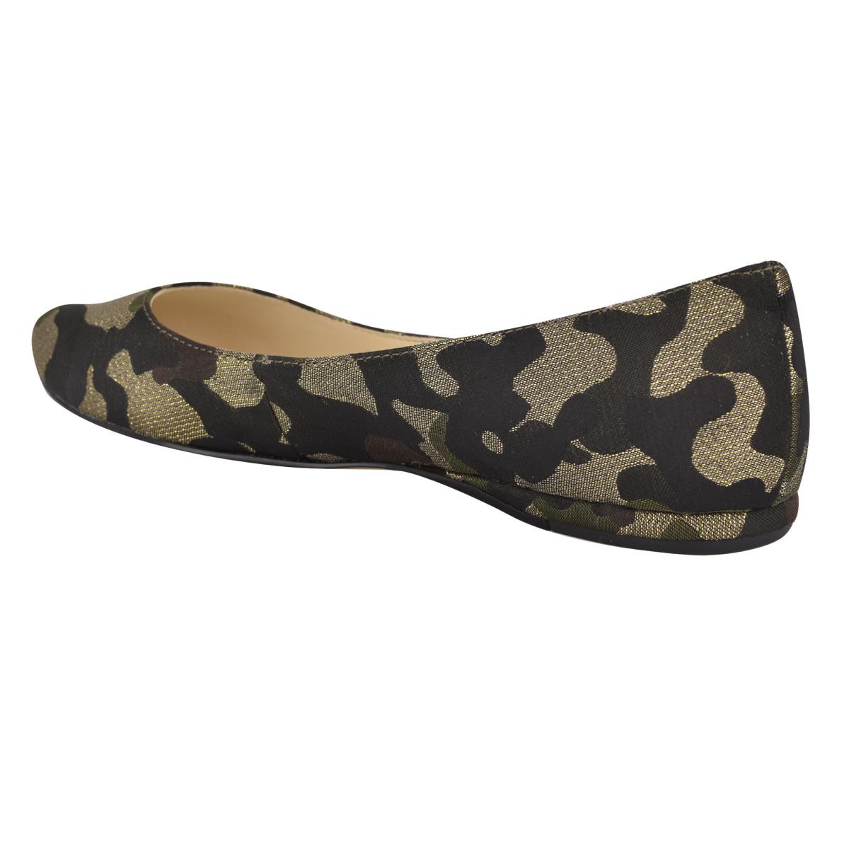 Nine West Speakup Almond Toe Ballet Flats Olive | DXUK89543