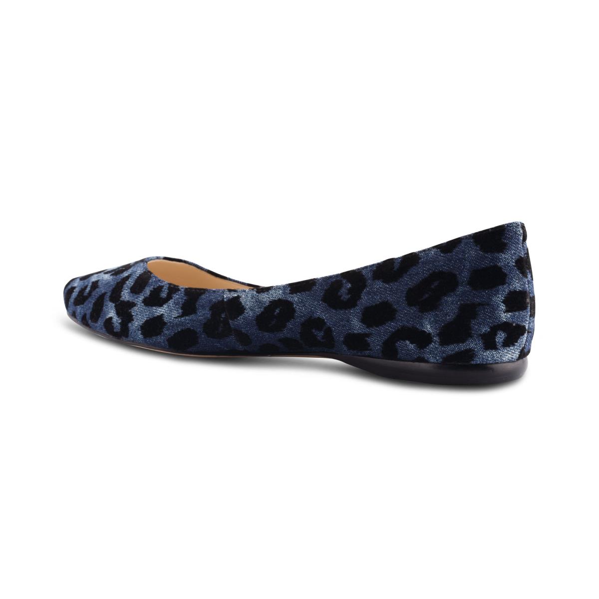 Nine West Speakup Almond Toe Ballet Flats Blue Leopard | IXVJ19326