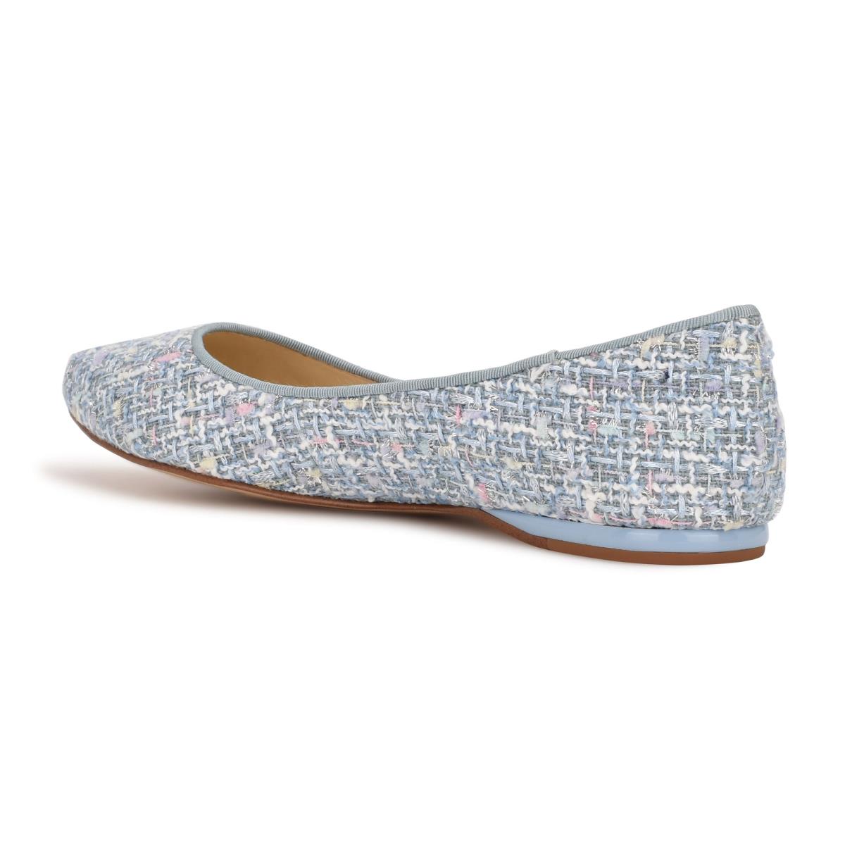 Nine West Speakup Almond Toe Ballet Flats Light Blue | NCEF70538