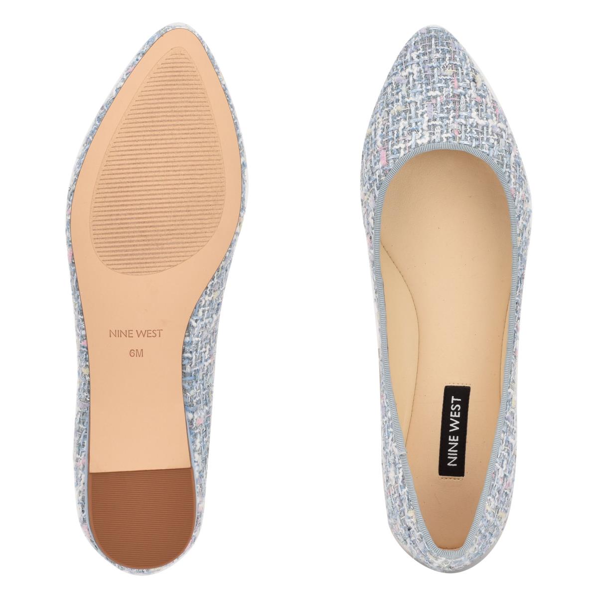 Nine West Speakup Almond Toe Ballet Flats Light Blue | NCEF70538