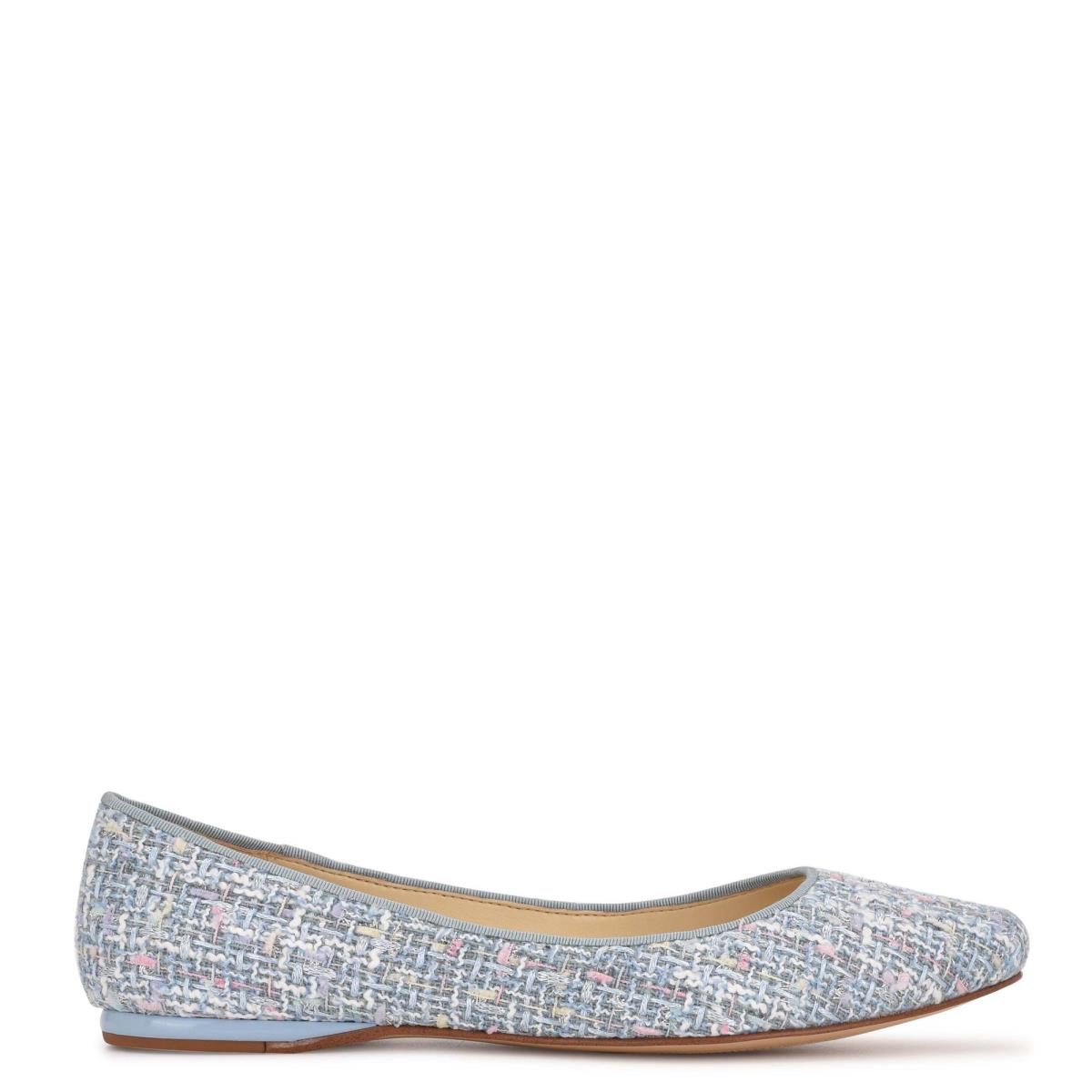 Nine West Speakup Almond Toe Ballet Flats Light Blue | NCEF70538