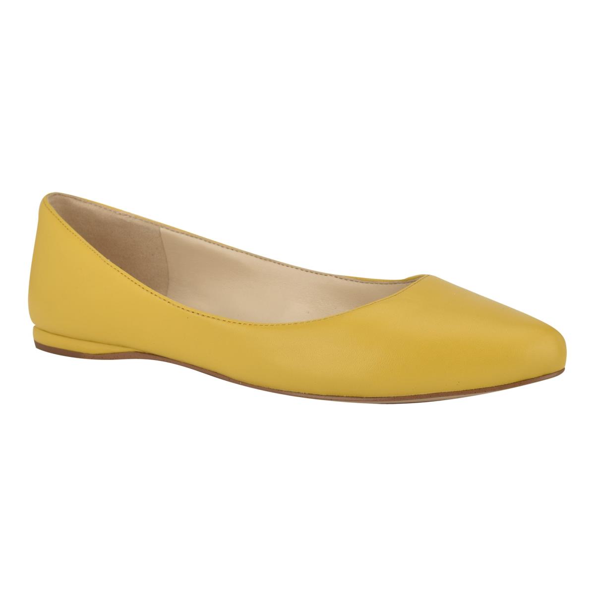 Nine West Speakup Almond Toe Ballet Flats Yellow | RTVY64512