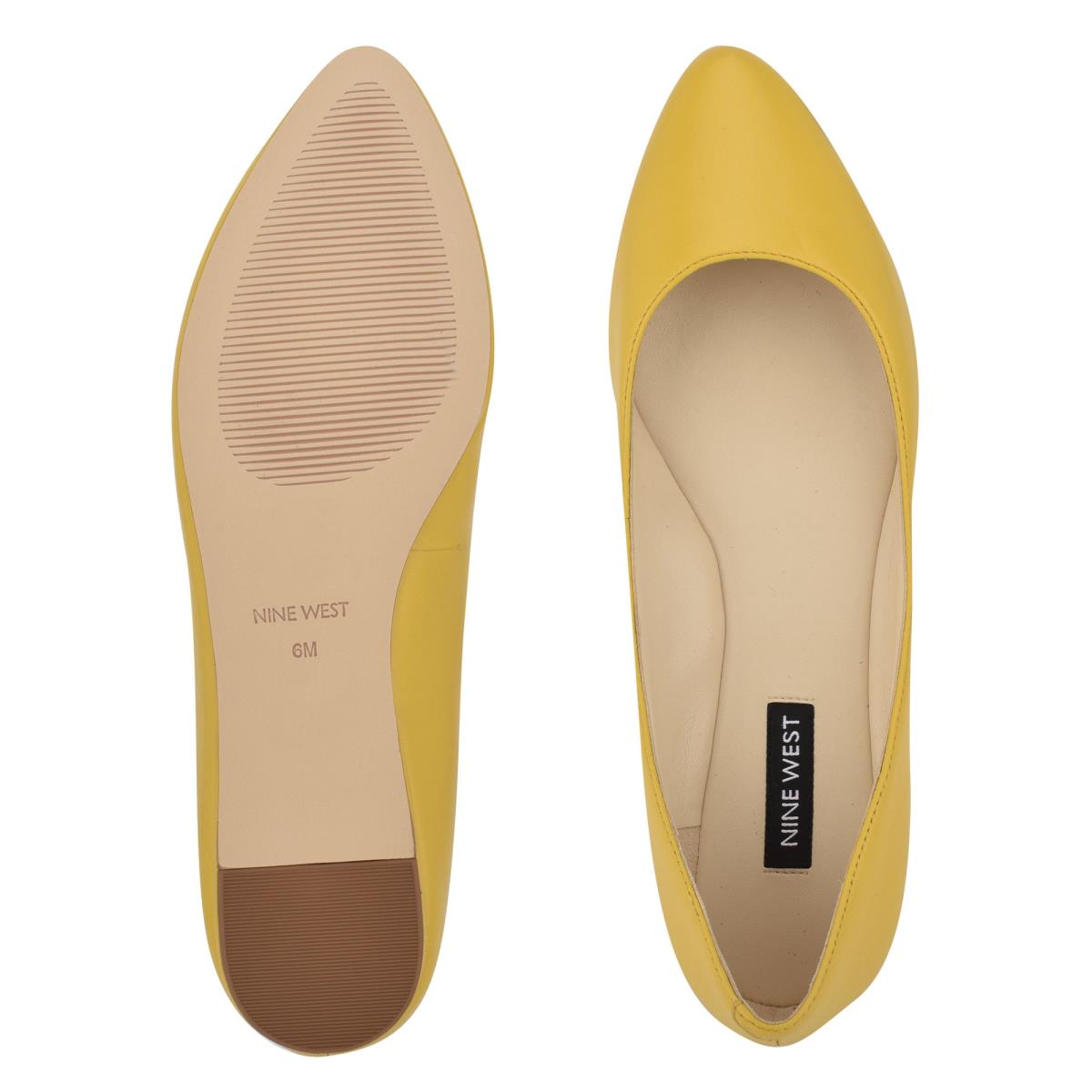 Nine West Speakup Almond Toe Ballet Flats Yellow | RTVY64512