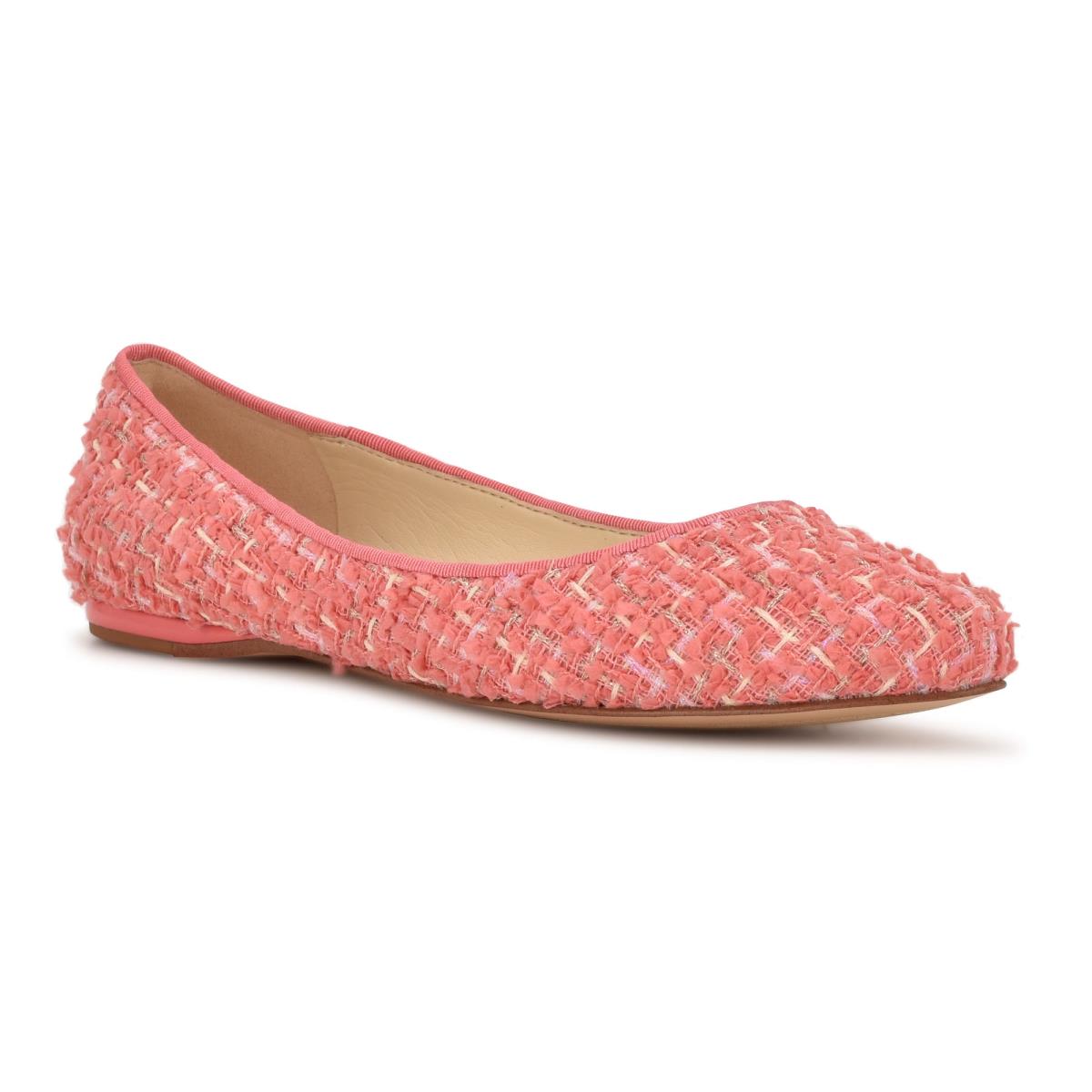 Nine West Speakup Almond Toe Ballet Flats Coral | SCWE06945