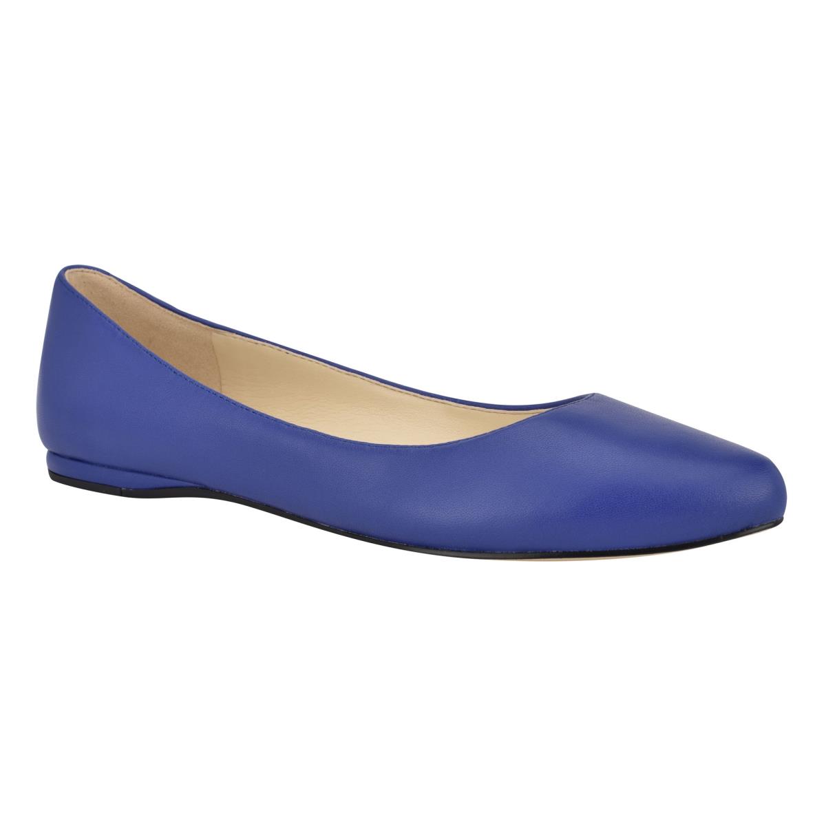 Nine West Speakup Almond Toe Ballet Flats Navy | VBDO65217