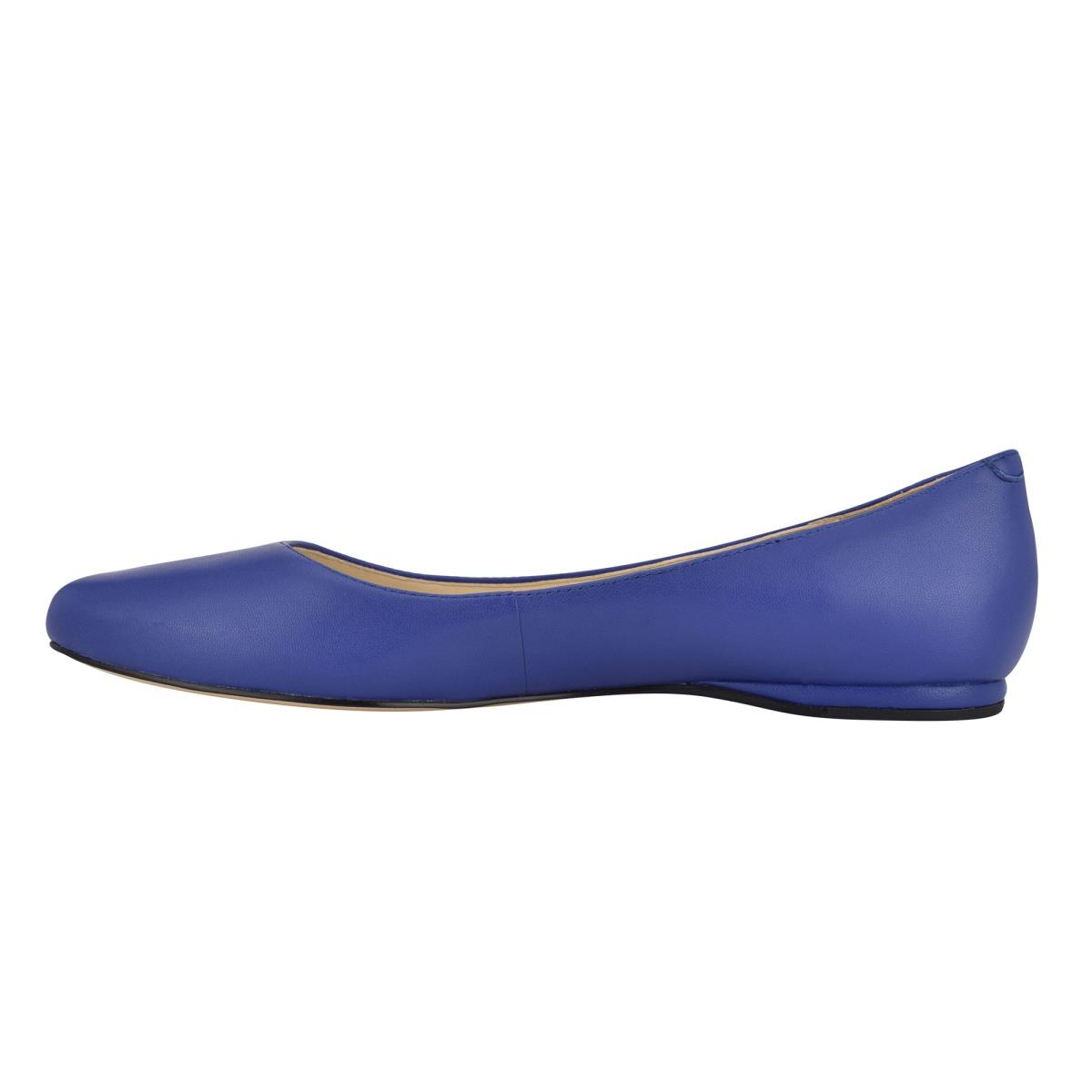 Nine West Speakup Almond Toe Ballet Flats Navy | VBDO65217