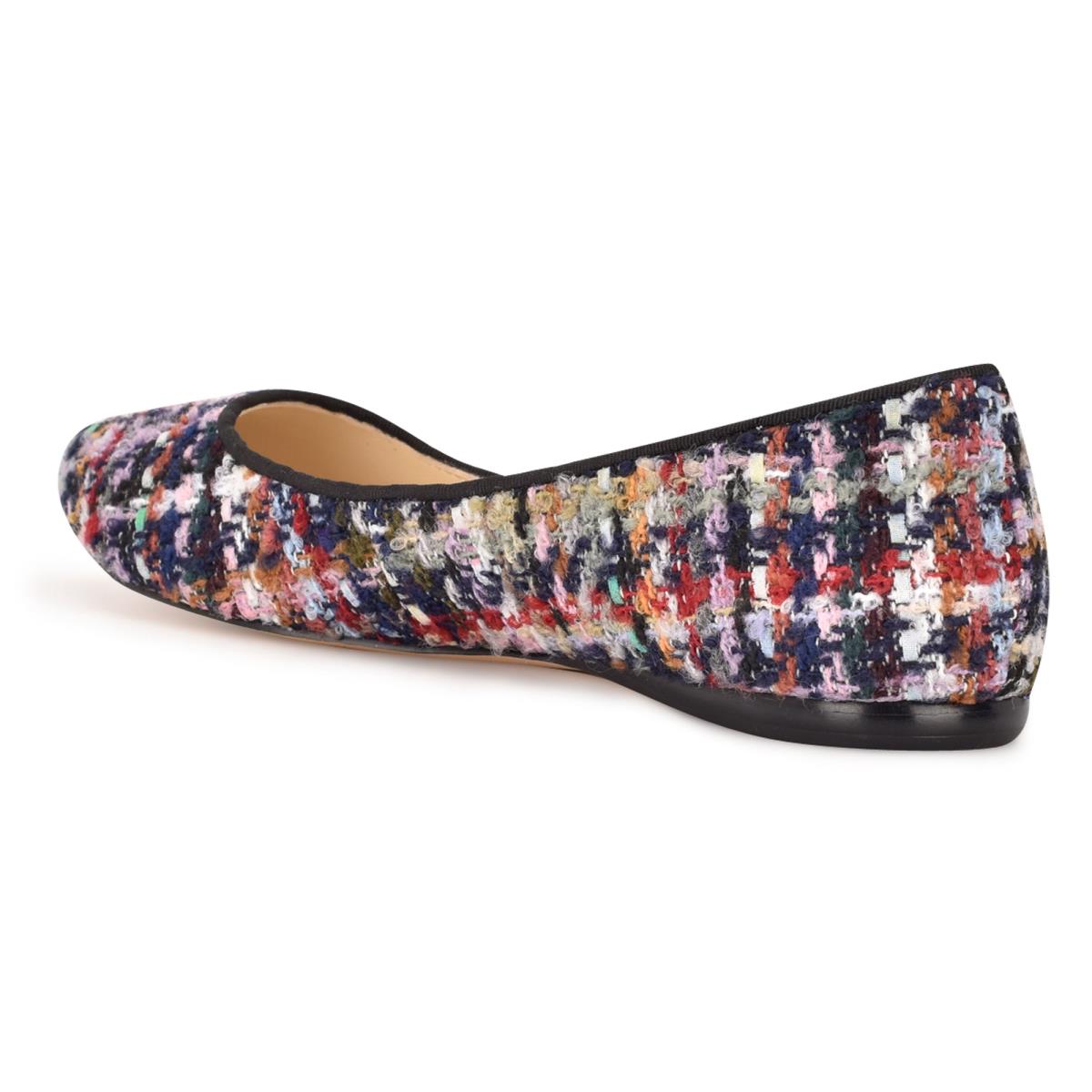 Nine West Speakup Almond Toe Ballet Flats Blue / Multicolor | VUKH28567