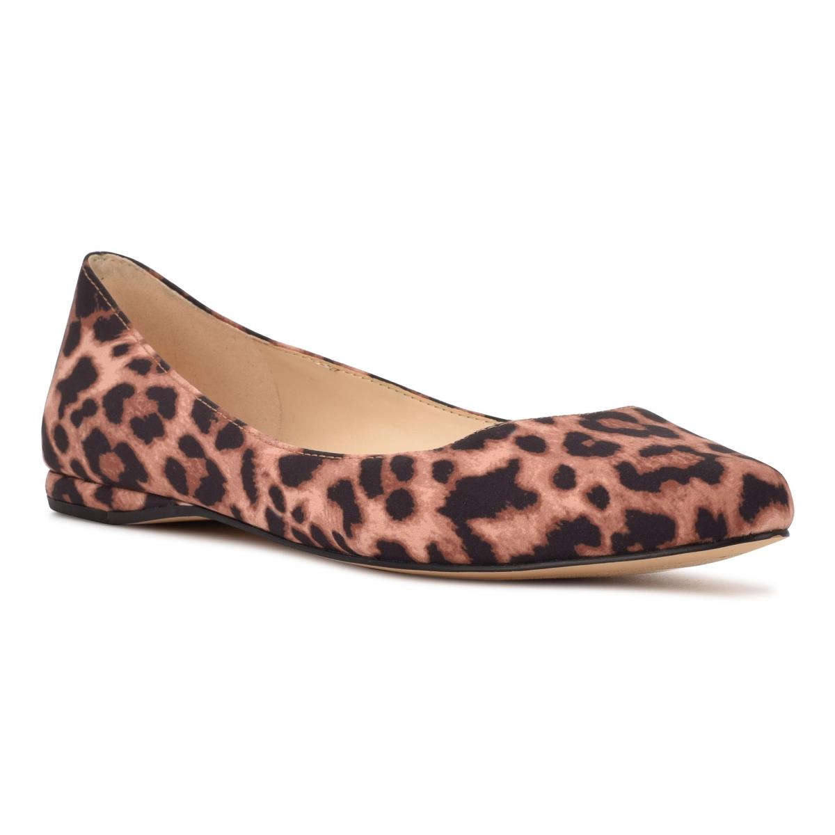 Nine West Speakup Almond Toe Ballet Flats Leopard | YNJW91765