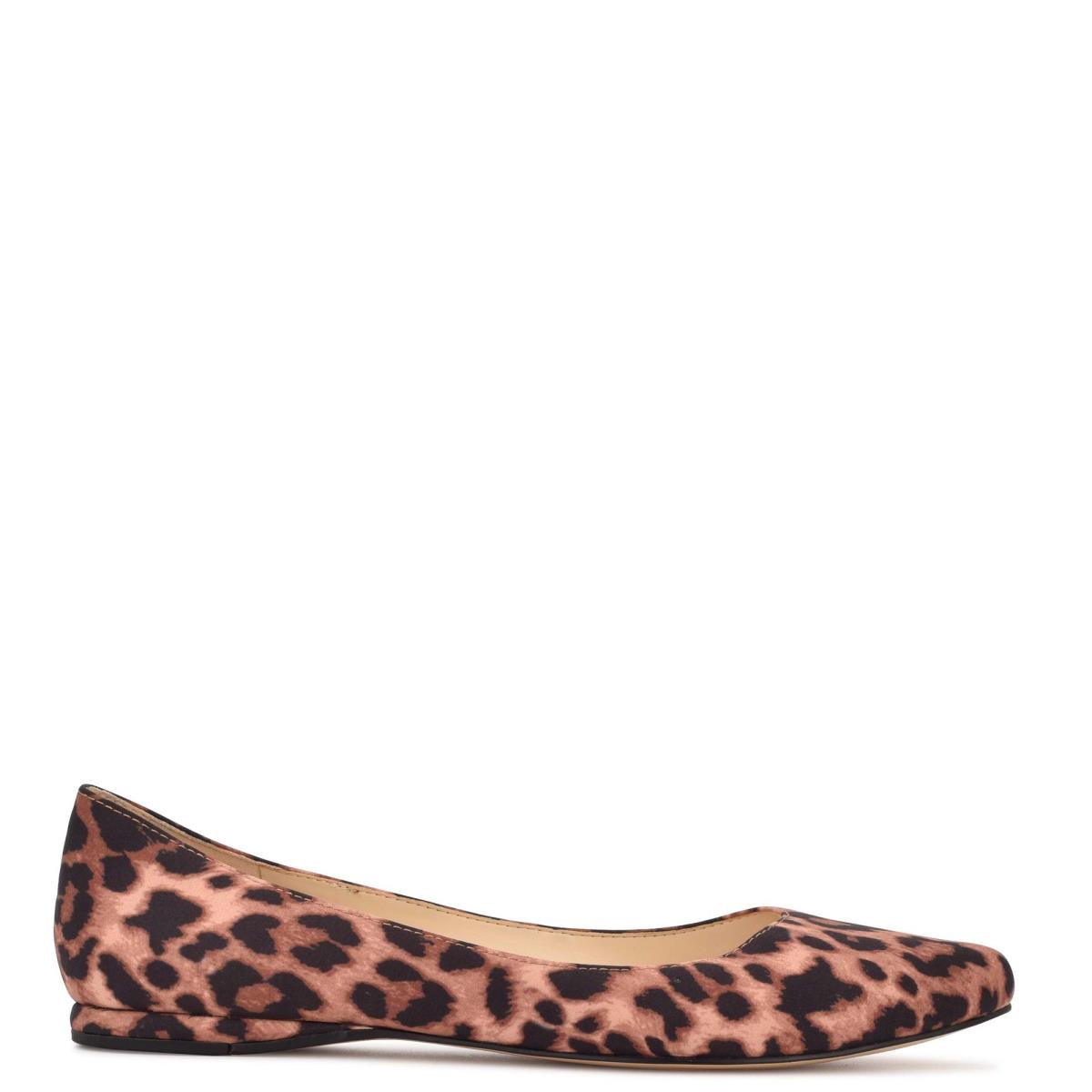 Nine West Speakup Almond Toe Ballet Flats Leopard | YNJW91765