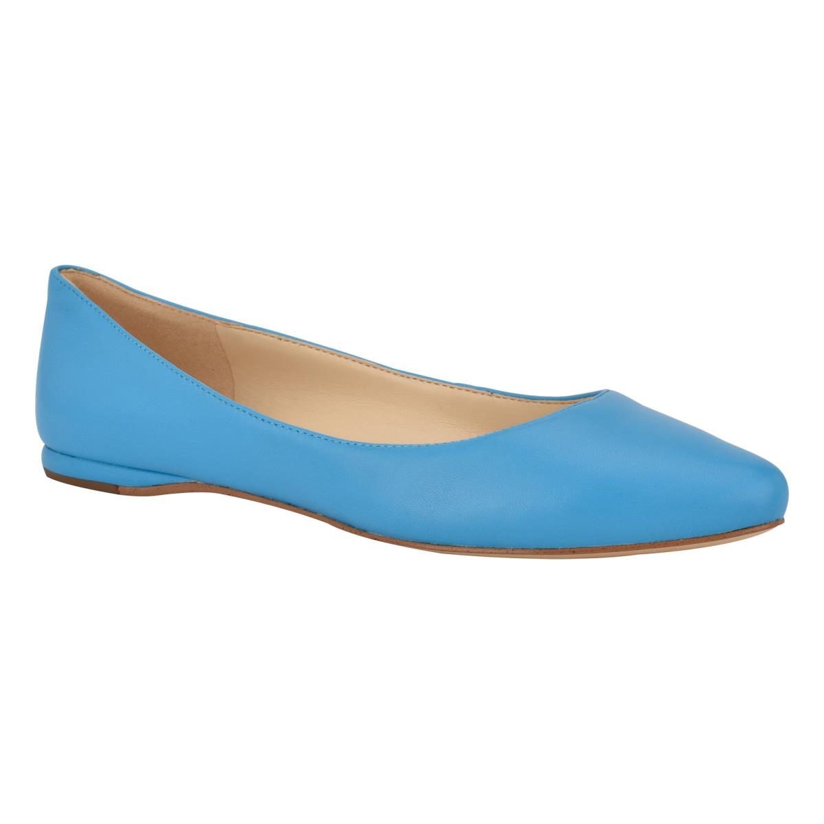 Nine West Speakup Almond Toe Ballet Flats Blue | YWJP23874