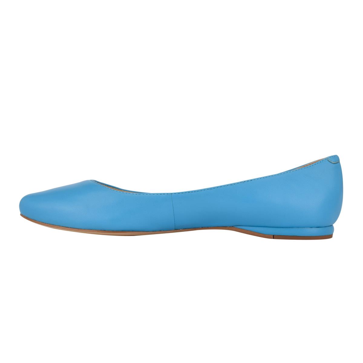 Nine West Speakup Almond Toe Ballet Flats Blue | YWJP23874