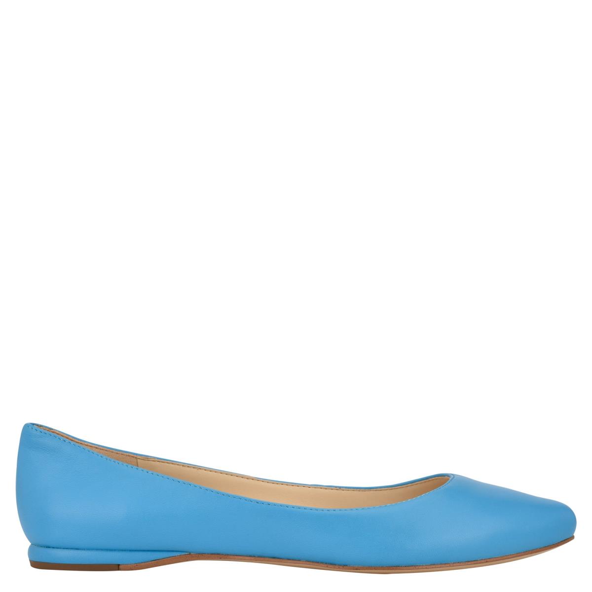 Nine West Speakup Almond Toe Ballet Flats Blue | YWJP23874