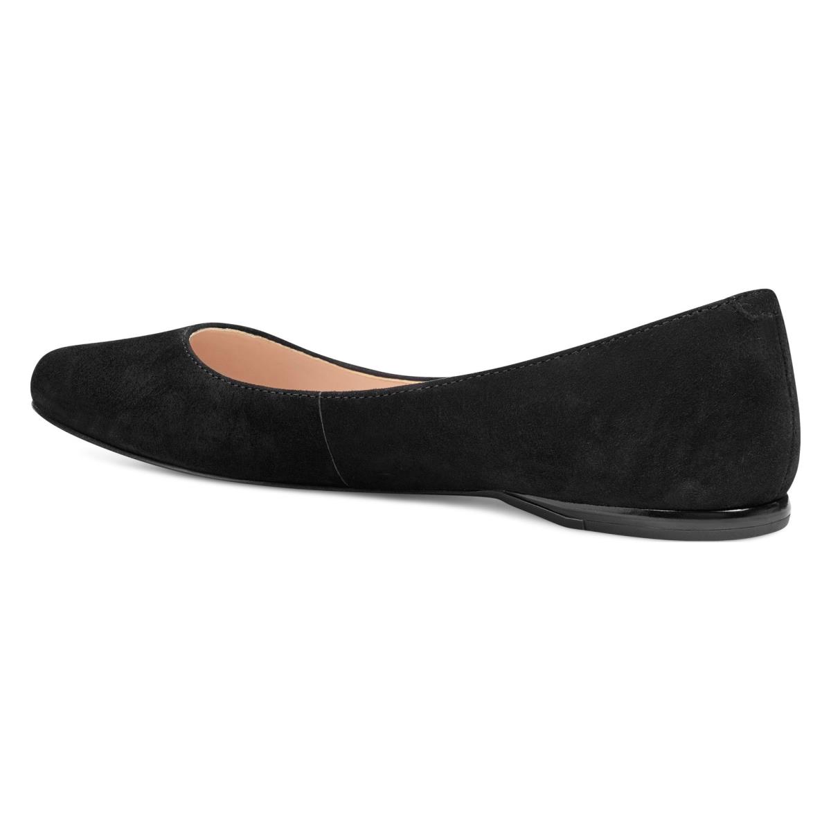 Nine West Speakup Almond Toe Flats Black | UMSP72504