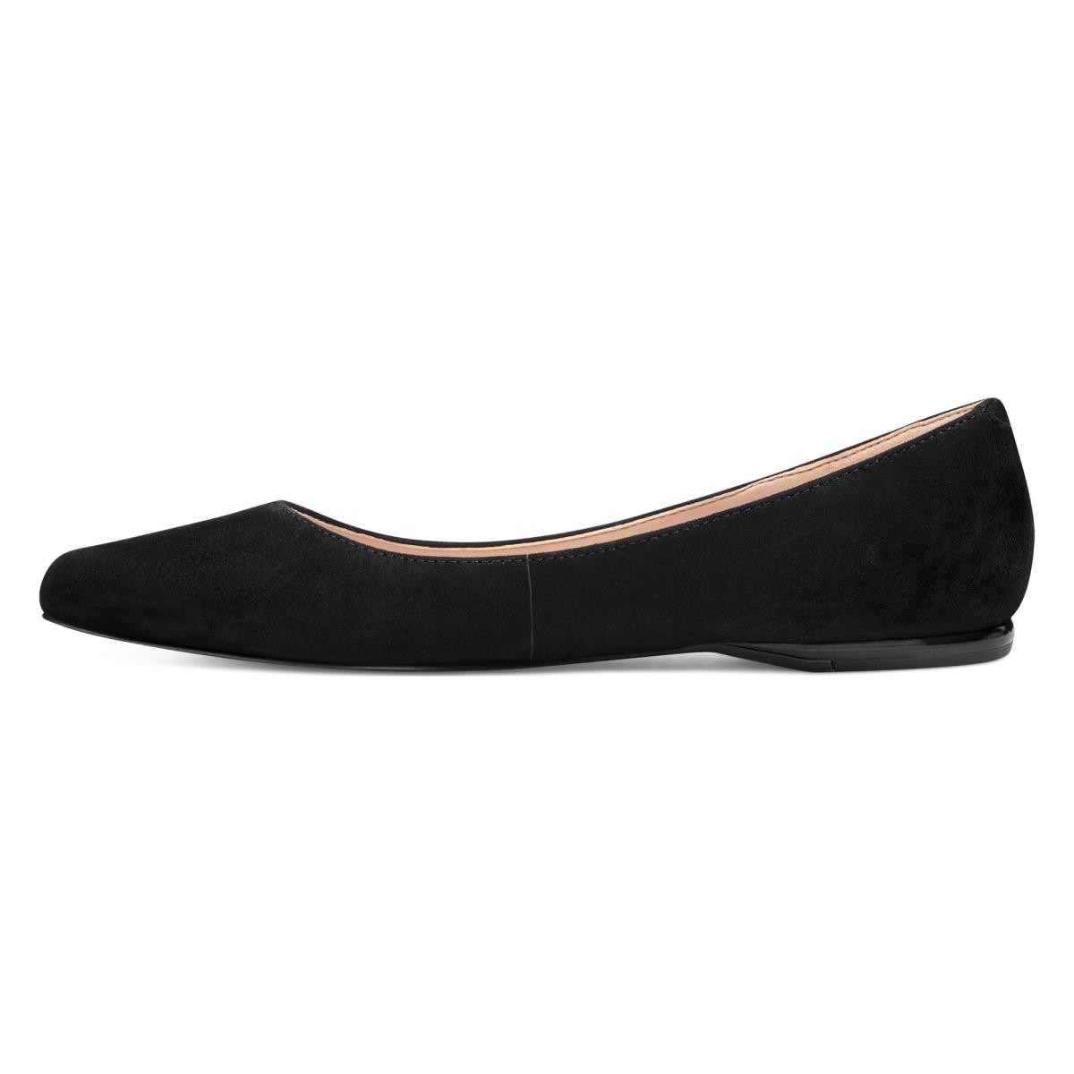 Nine West Speakup Almond Toe Flats Black | UMSP72504