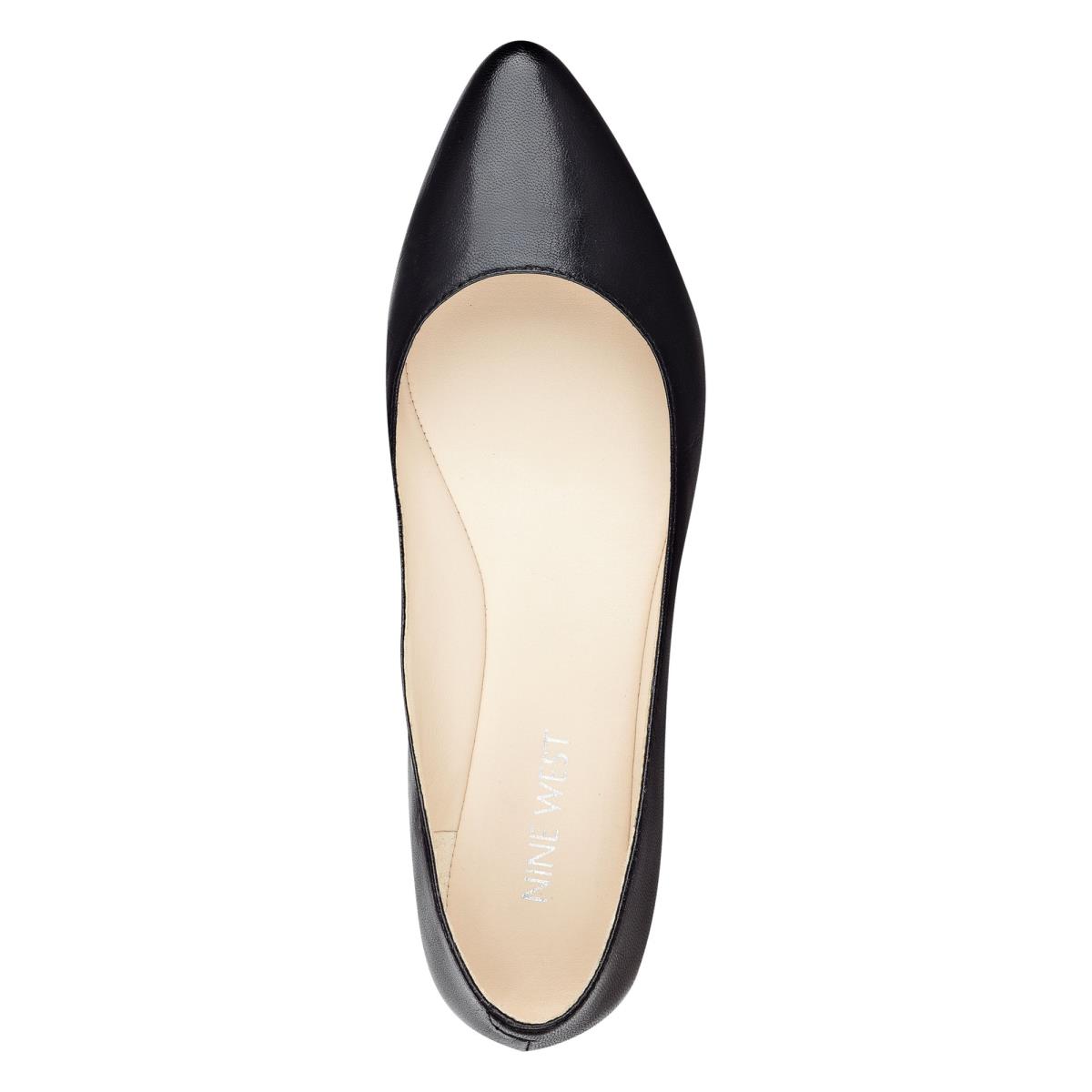 Nine West Speakup Almond Toe Flats Black | WEQK46908