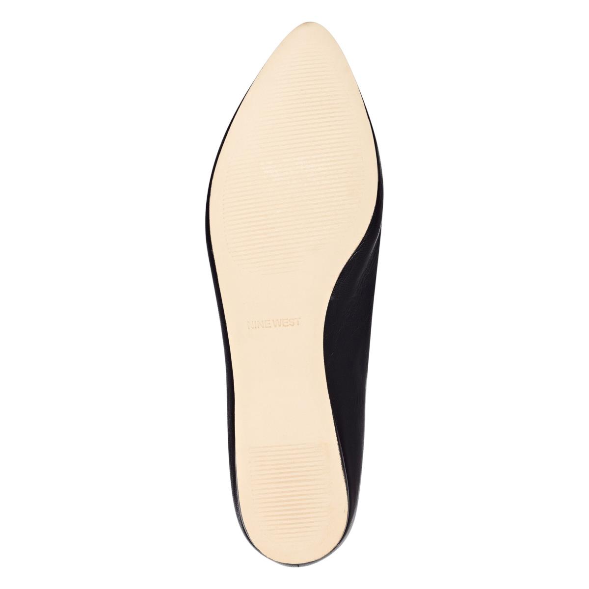 Nine West Speakup Almond Toe Flats Black | WEQK46908