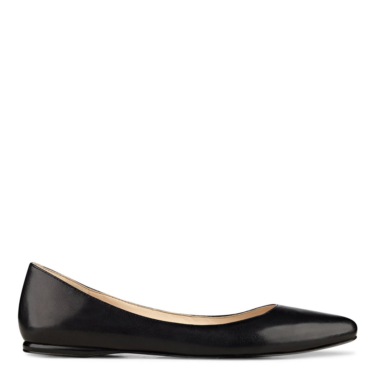 Nine West Speakup Almond Toe Flats Black | WEQK46908