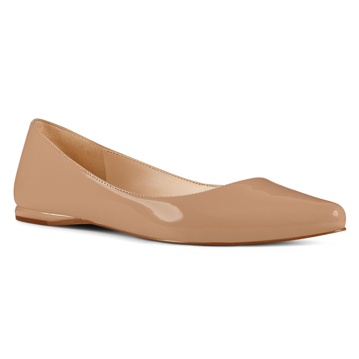 Nine West Speakup Almond Toe Flats Grey / Brown | SYVJ76381