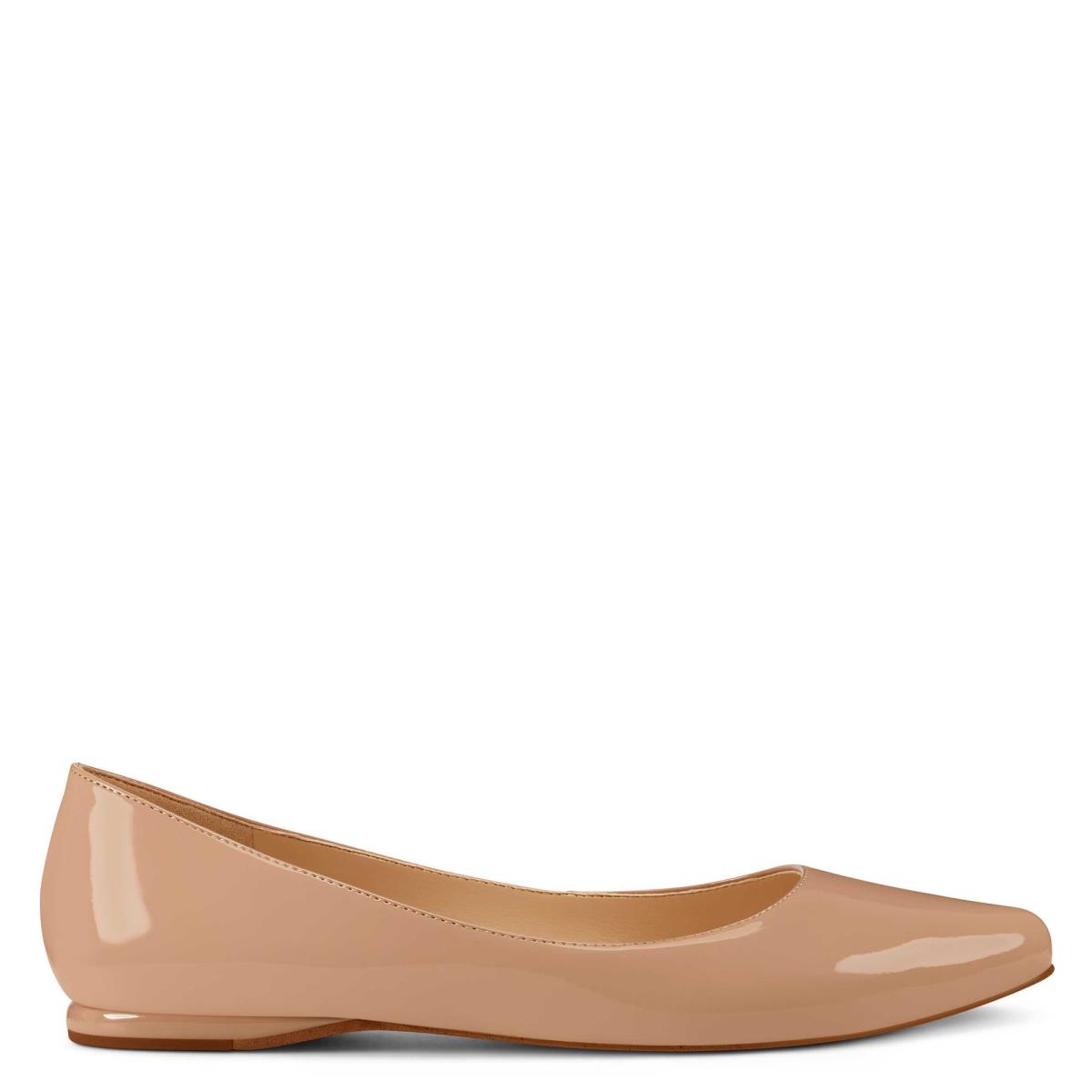 Nine West Speakup Almond Toe Flats Grey / Brown | SYVJ76381