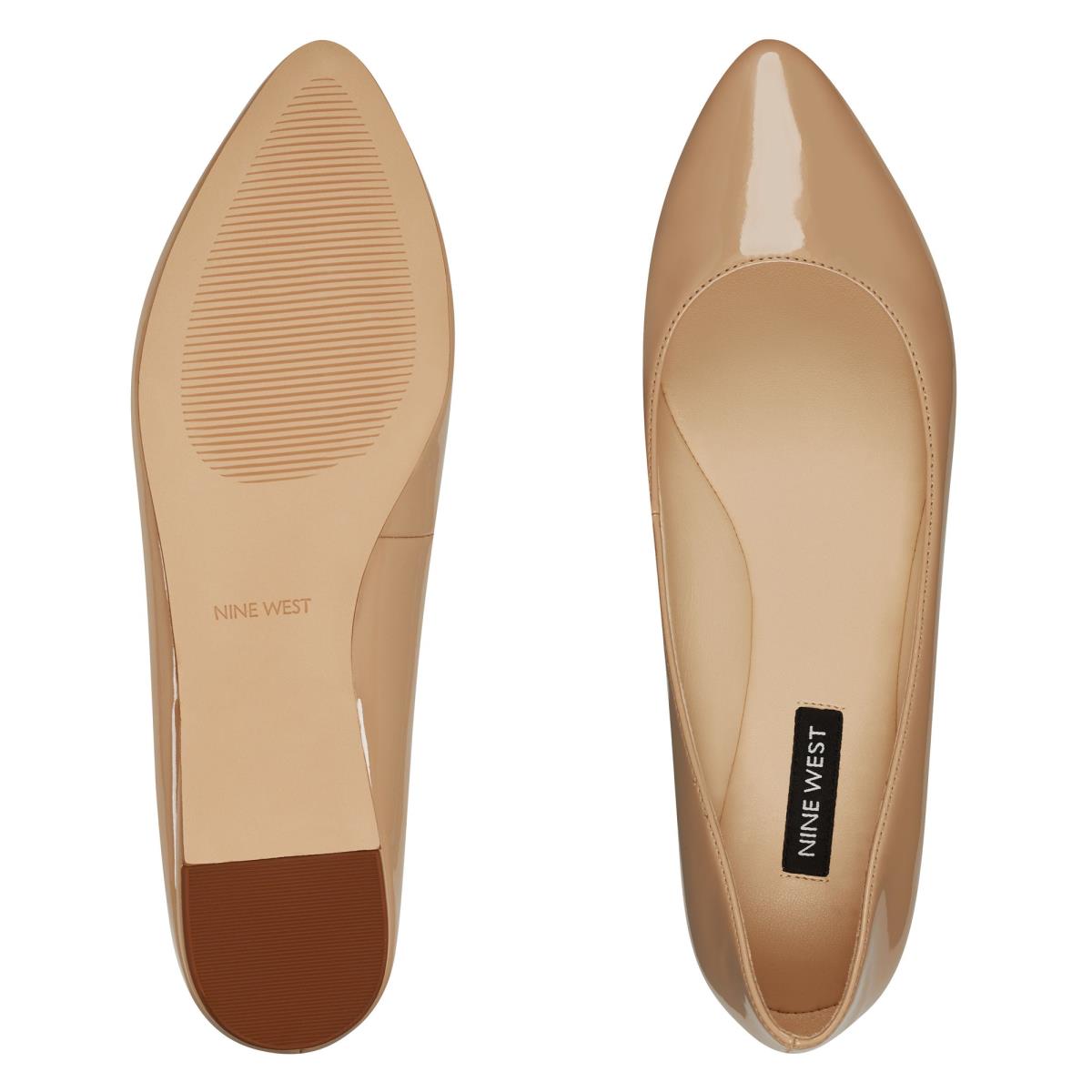 Nine West Speakup Almond Toe Flats Light Beige | GTLY67891