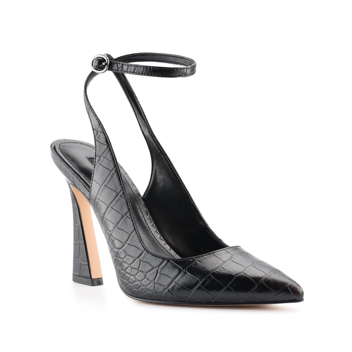 Nine West Tabita Ankle Strap Dress Pumps Black | SBET69587