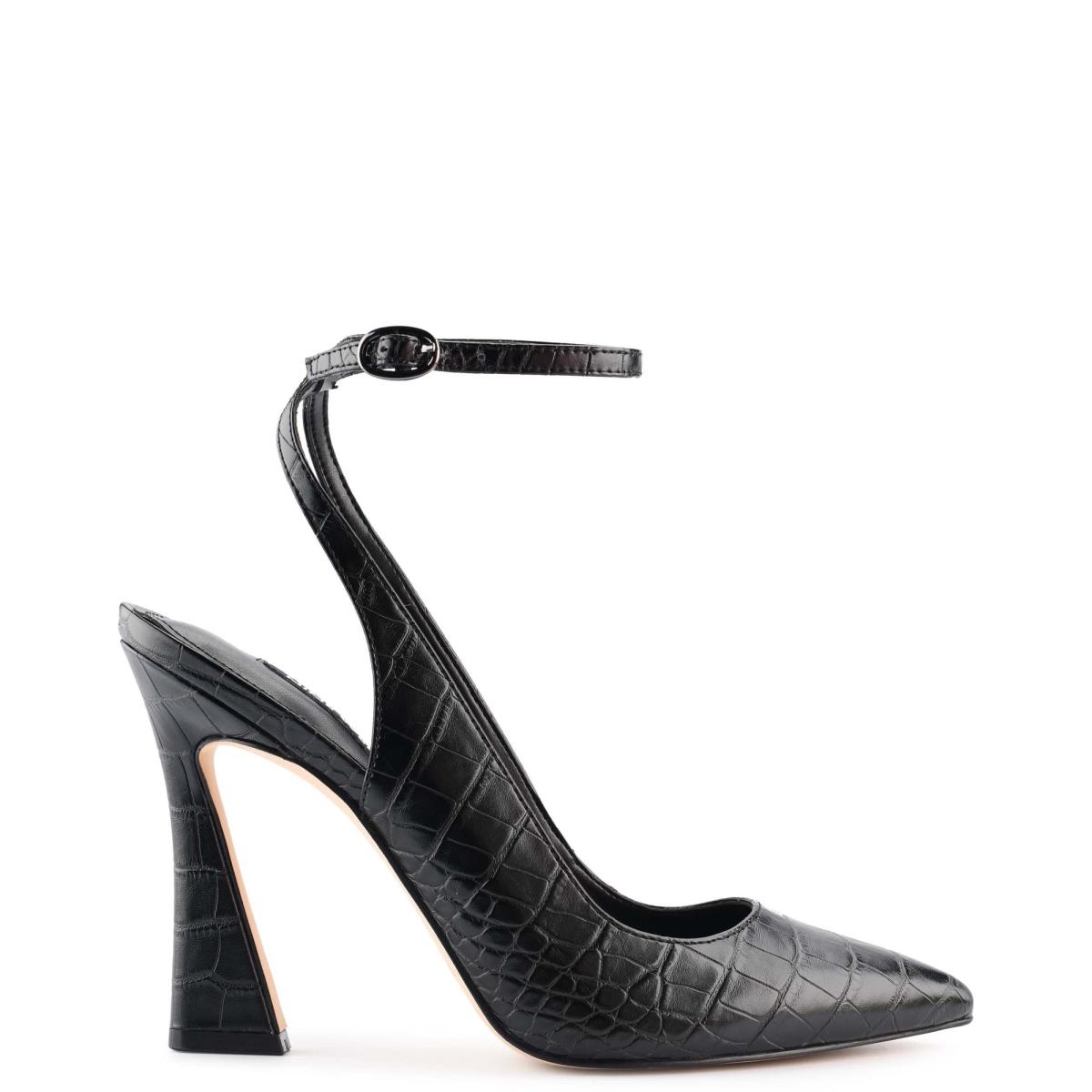 Nine West Tabita Ankle Strap Dress Pumps Black | SBET69587