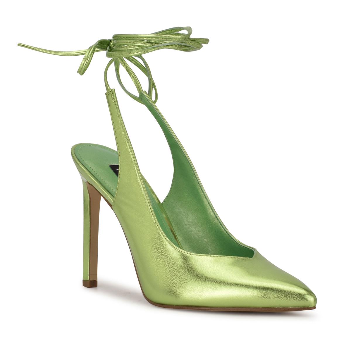 Nine West Talon Ankle Wrap Dress Pumps Green | EJGR02861