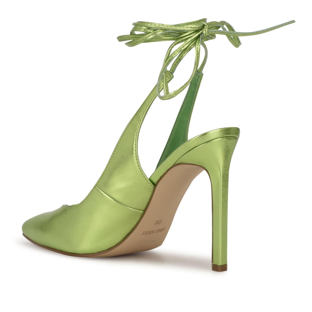 Nine West Talon Ankle Wrap Dress Pumps Green | EJGR02861