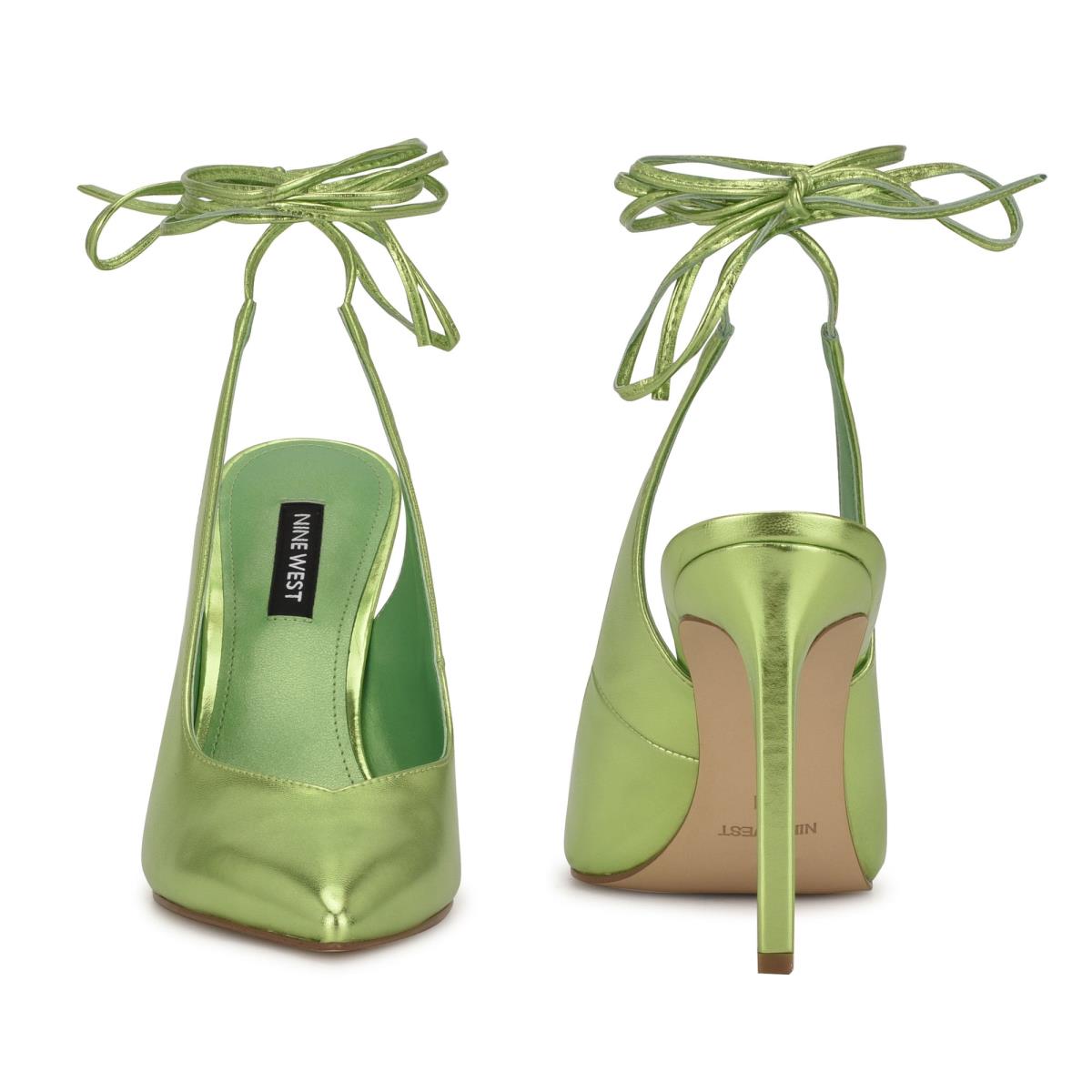 Nine West Talon Ankle Wrap Dress Pumps Green | EJGR02861