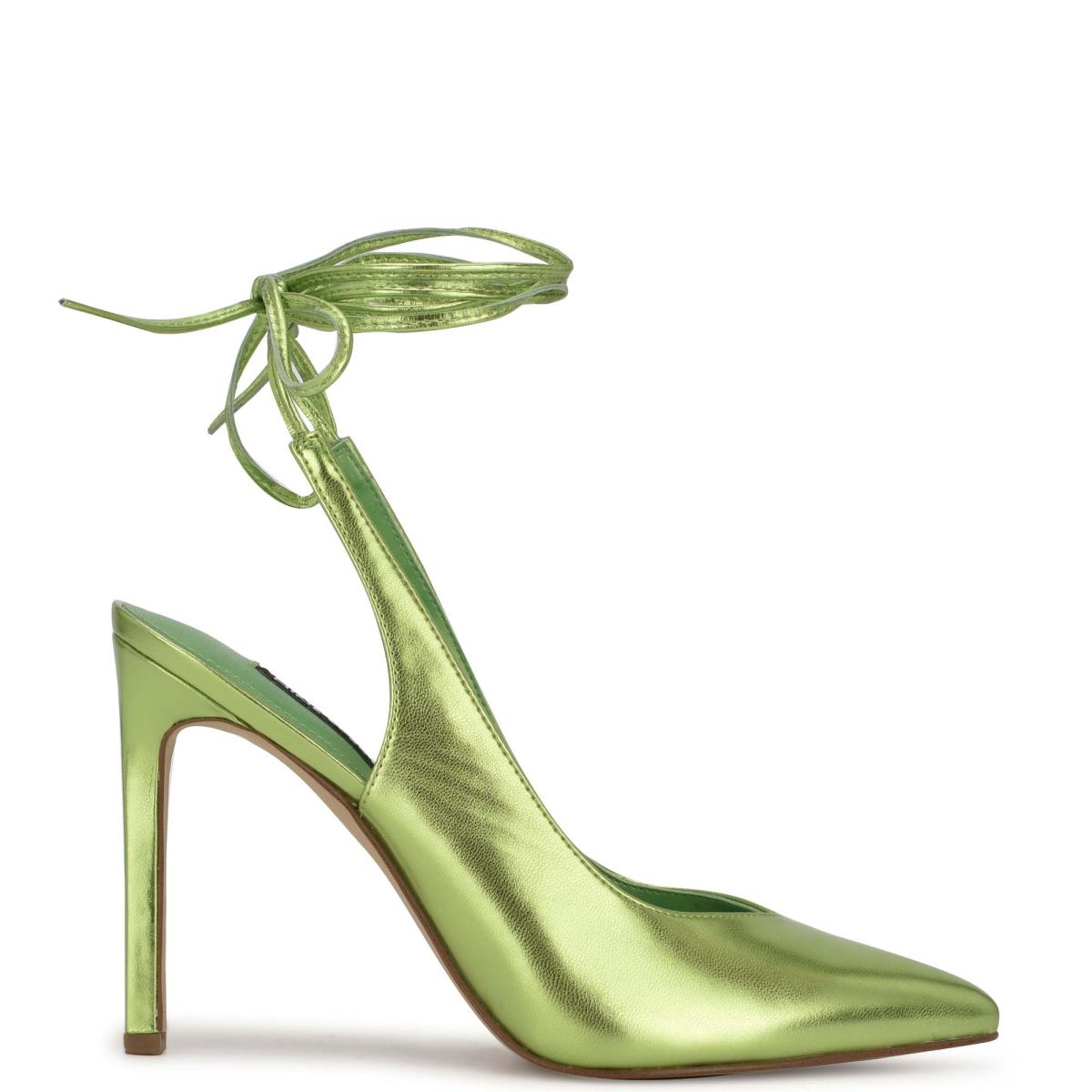 Nine West Talon Ankle Wrap Dress Pumps Green | EJGR02861