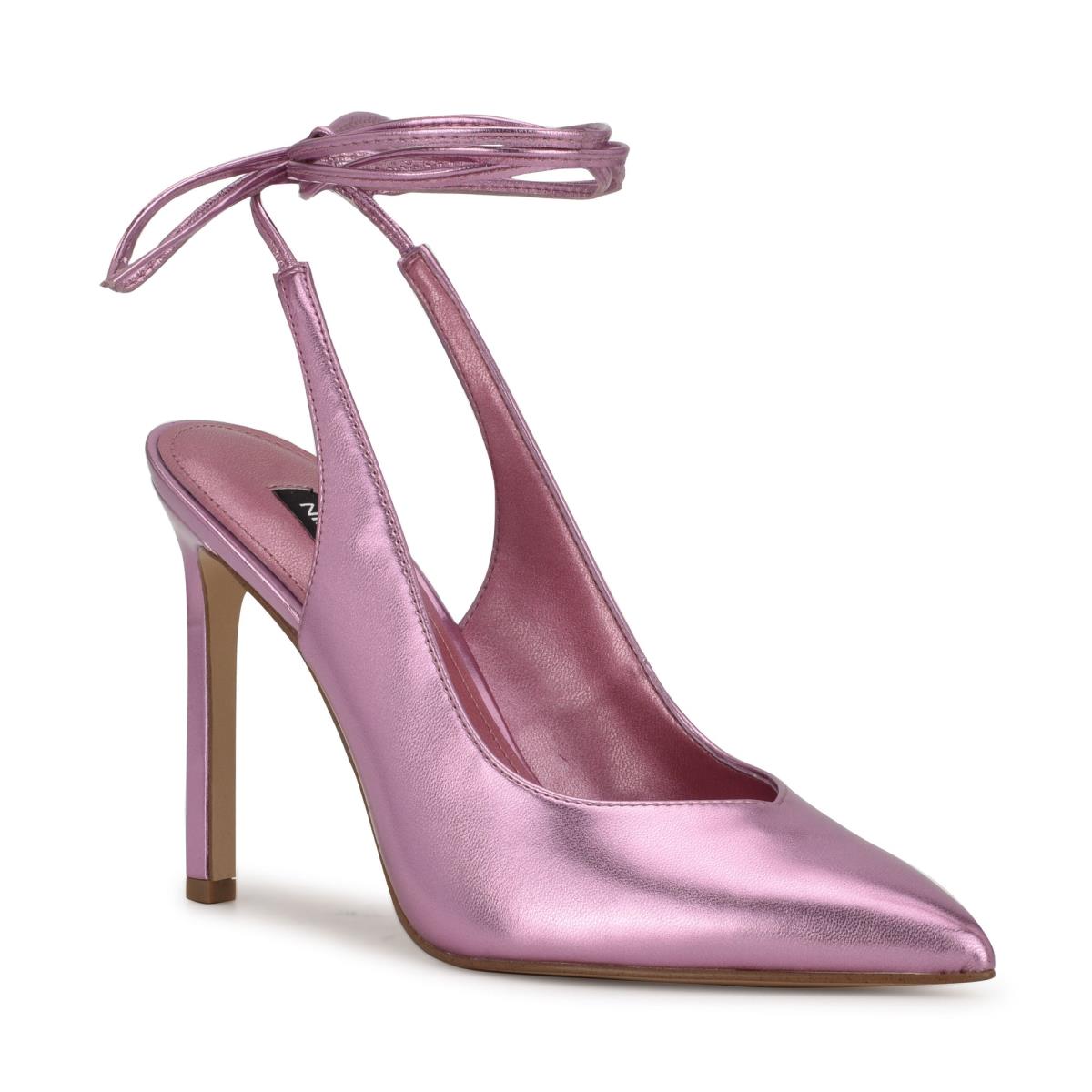 Nine West Talon Ankle Wrap Dress Pumps Pink | IGTF93826