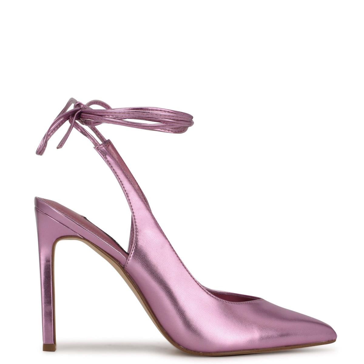 Nine West Talon Ankle Wrap Dress Pumps Pink | IGTF93826