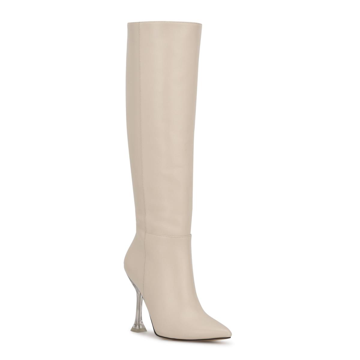 Nine West Talya Dress Boots Cream | HJKZ35102