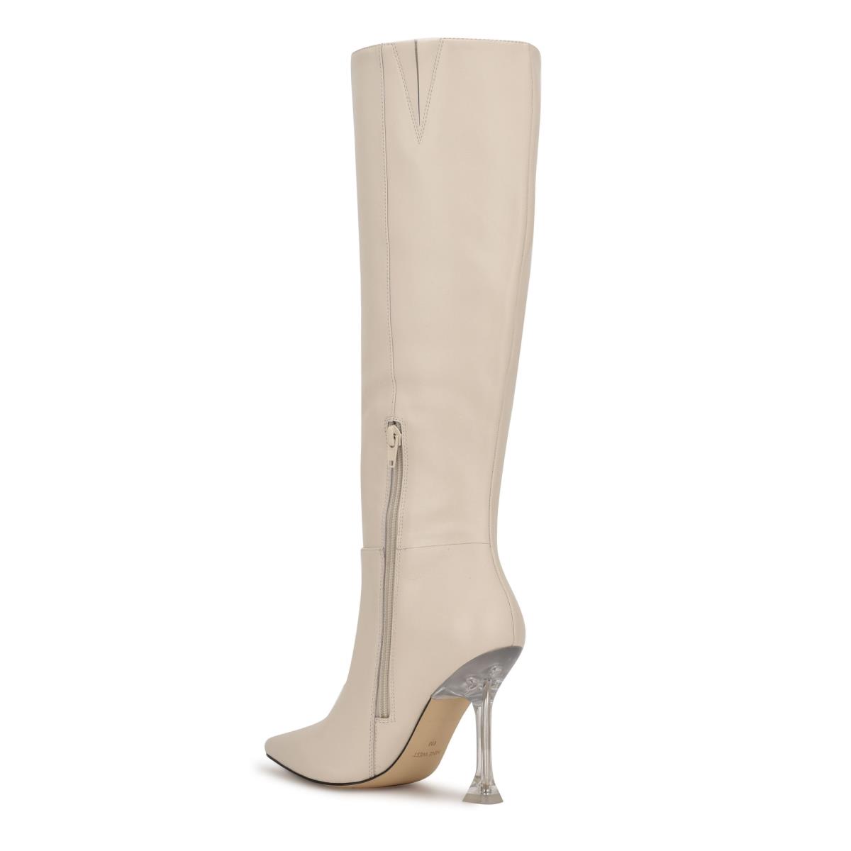 Nine West Talya Dress Boots Cream | HJKZ35102