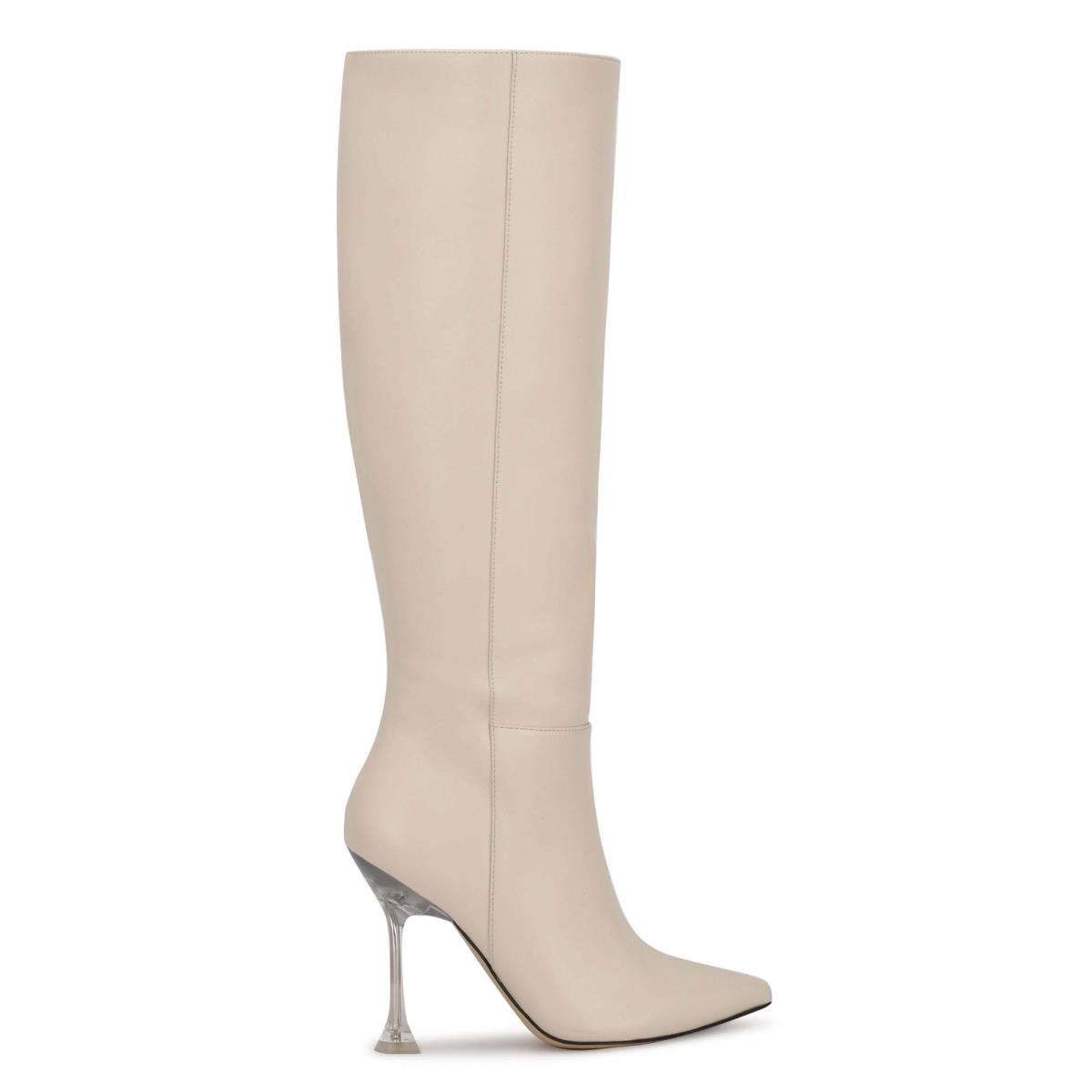 Nine West Talya Dress Boots Cream | HJKZ35102