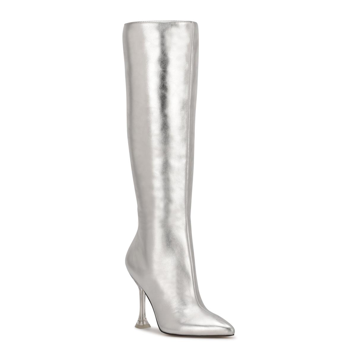 Nine West Talya Dress Boots Silver | IEKA63849