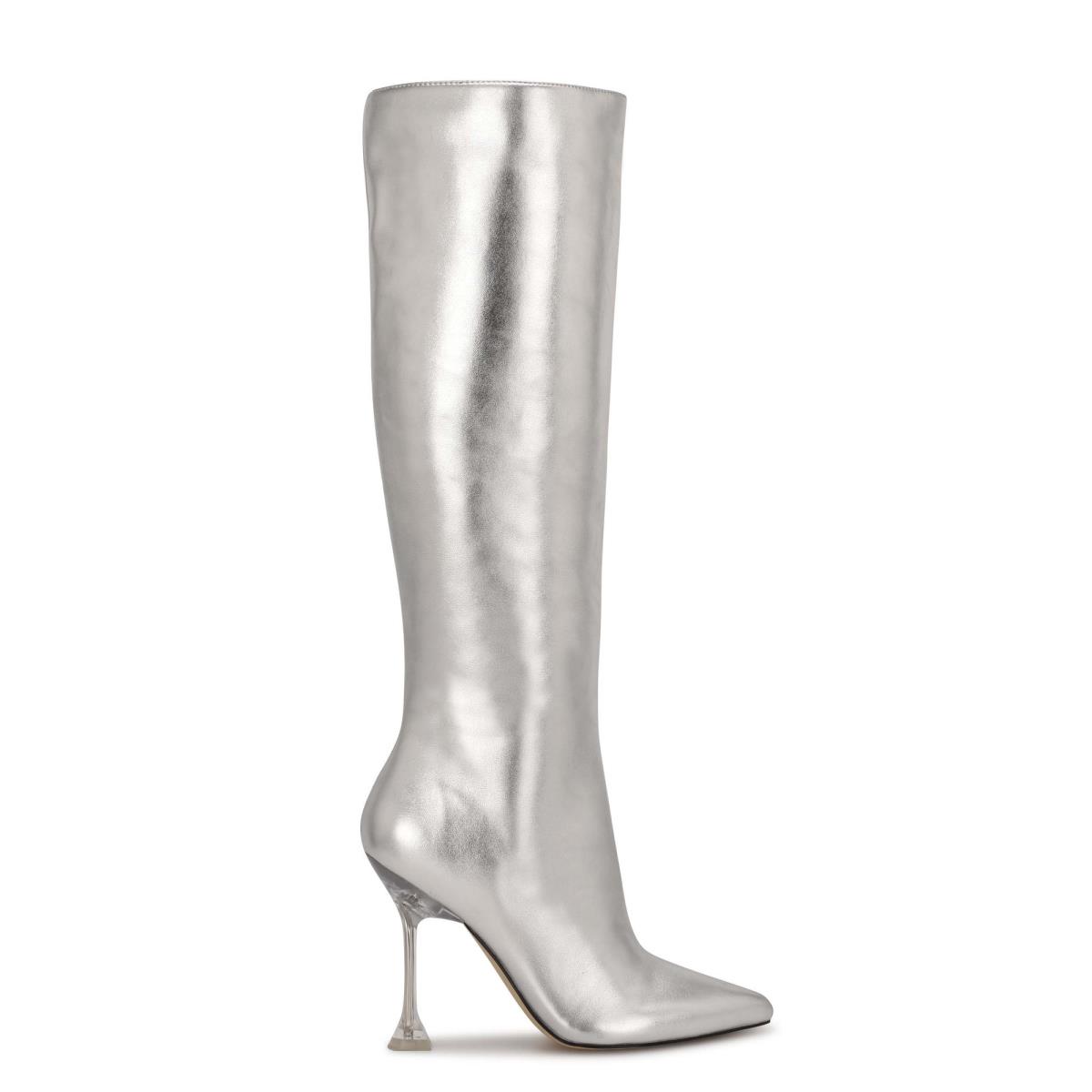 Nine West Talya Dress Boots Silver | IEKA63849