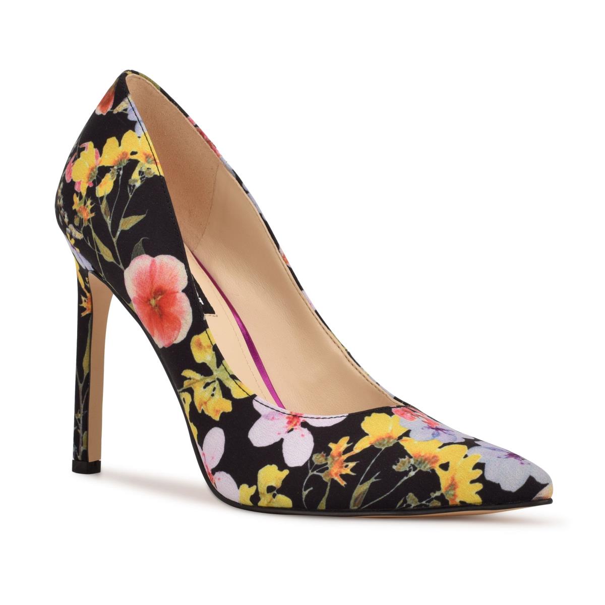 Nine West Tatiana Pointy Toe Pumps Black / Multicolor | OPMA91832