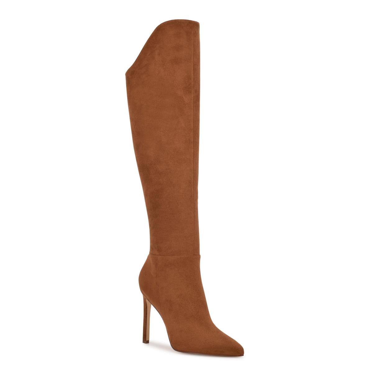 Nine West Teleena Wide Calf Heeled Boots Brown | ORTK06792