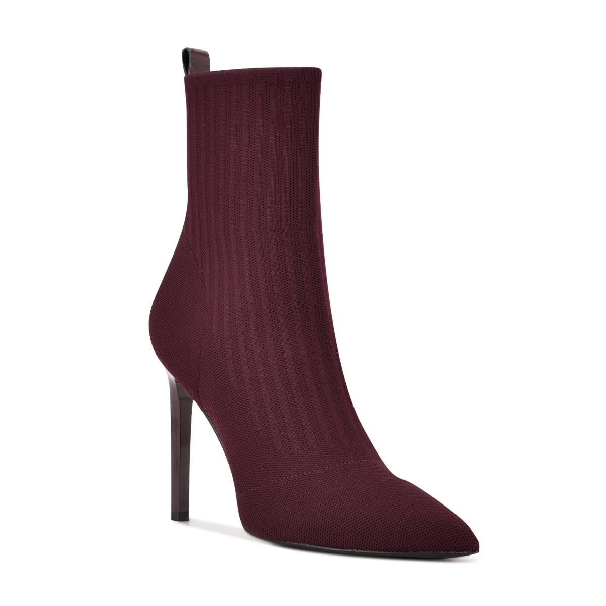 Nine West Teoy Dress Booties Burgundy | FWGM54826