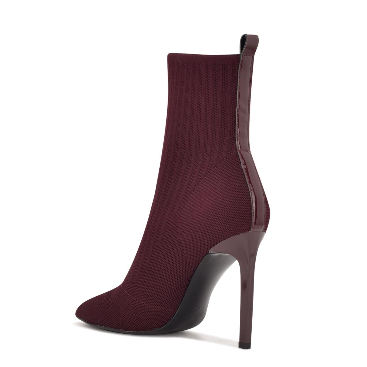 Nine West Teoy Dress Booties Burgundy | FWGM54826